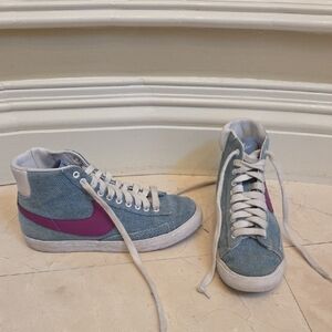 WOMEN'S Nike Blazer Mid 77 'Washed Denim & HIGH TOP SHOES SNEAKERS SZ 8 $150